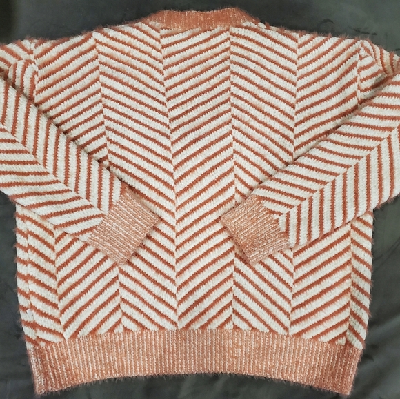 Frnch Rose Women's Striped V-Neck Sweater SZ Small/Med - Picture 3 of 5